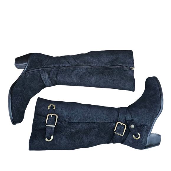 Tall Riding Boots KneeHigh Cordani Orlando Sz EU40 US 9 Black Suede Leather Moto - Picture 13 of 13